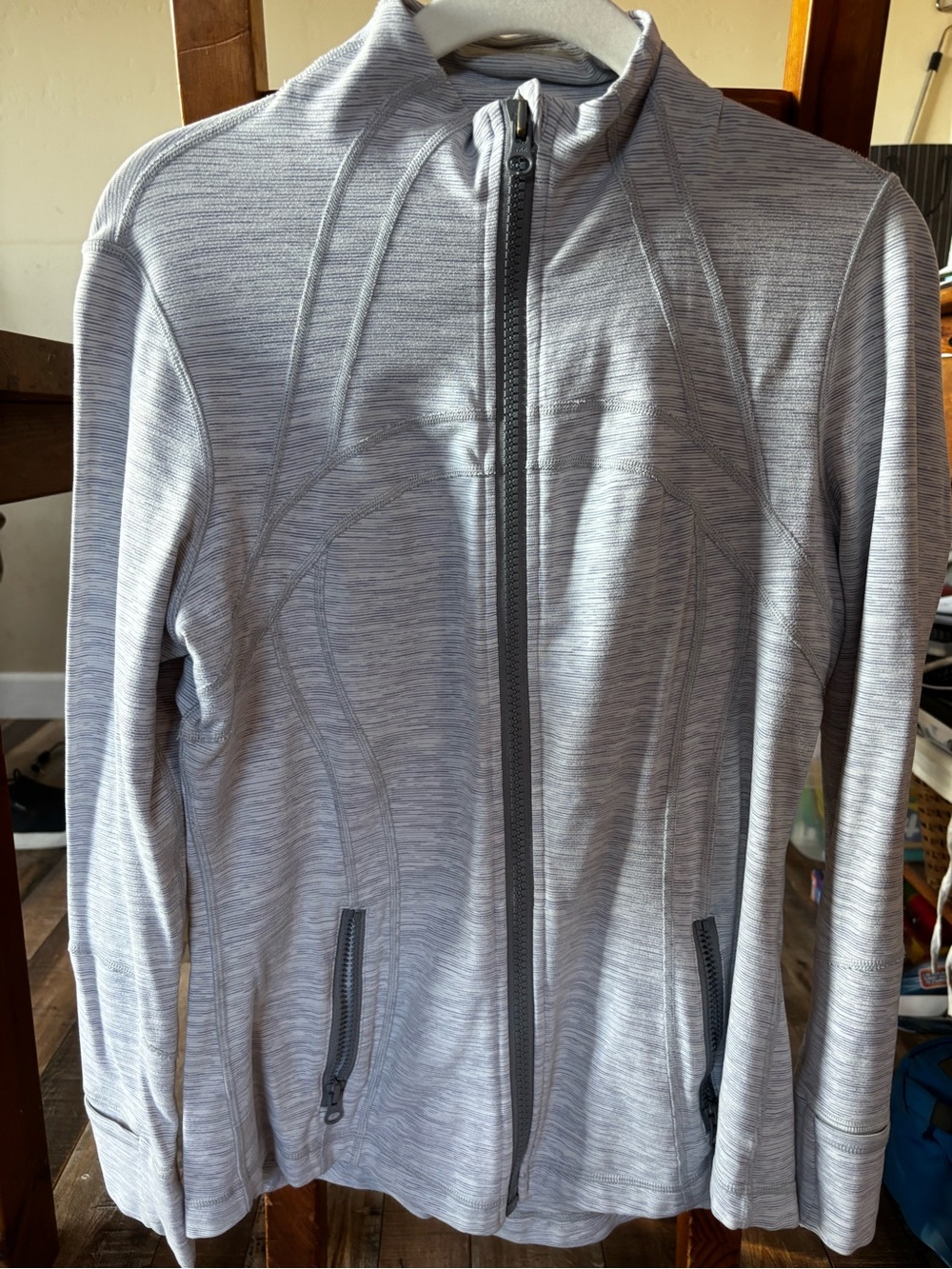 lululemon athletica Heathered Light Gray Full-Zip Jacket